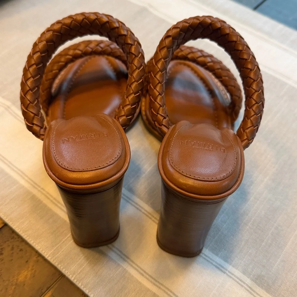 Birman Alessia Braid Strap Block Heel Sandals w / padding - Picture 5 of 7